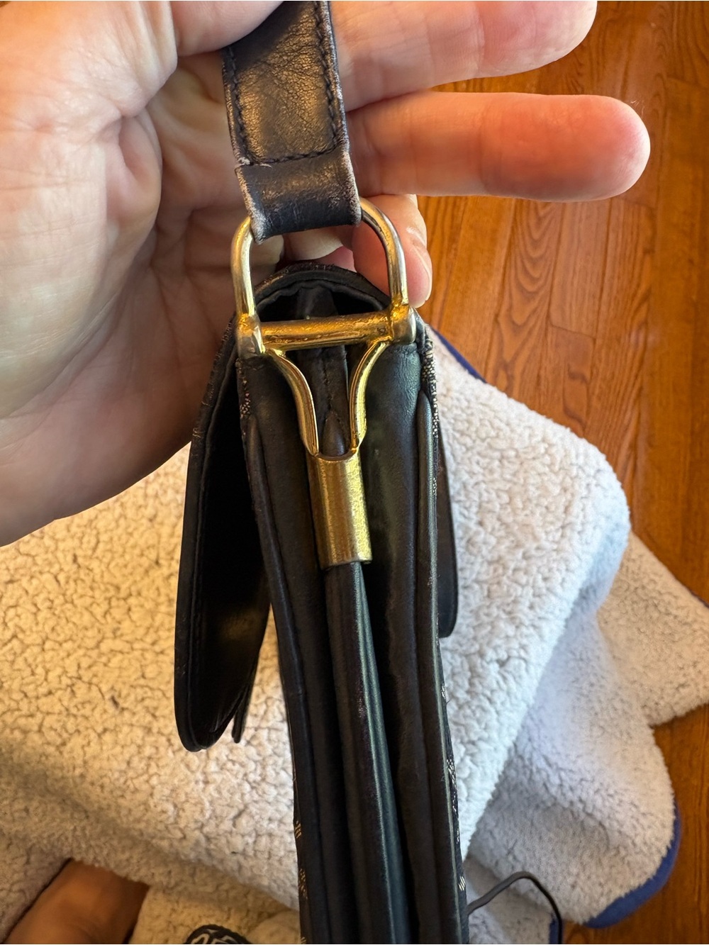 ⭐️RARE⭐️Vintage CELINE Navy C-Macadam Sulky Horse Carriage Flap Bag PRISTINE INT - Picture 10 of 17